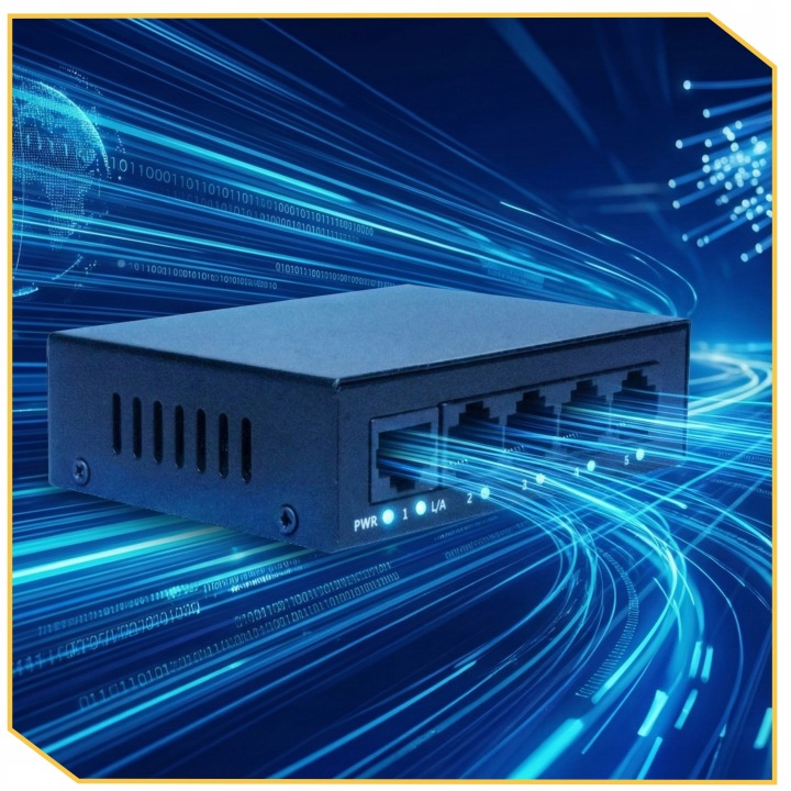 PRZEŁĄCZNIK SIECIOWY ETHERNET SWITCH NIEZARZĄDZALNY 5 PORTÓW 100MB/S RJ45 Producent Lewer